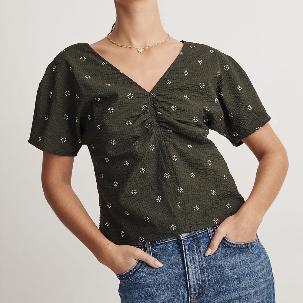 NWT Madewell Voile Puff-Sleeve Top in Floral